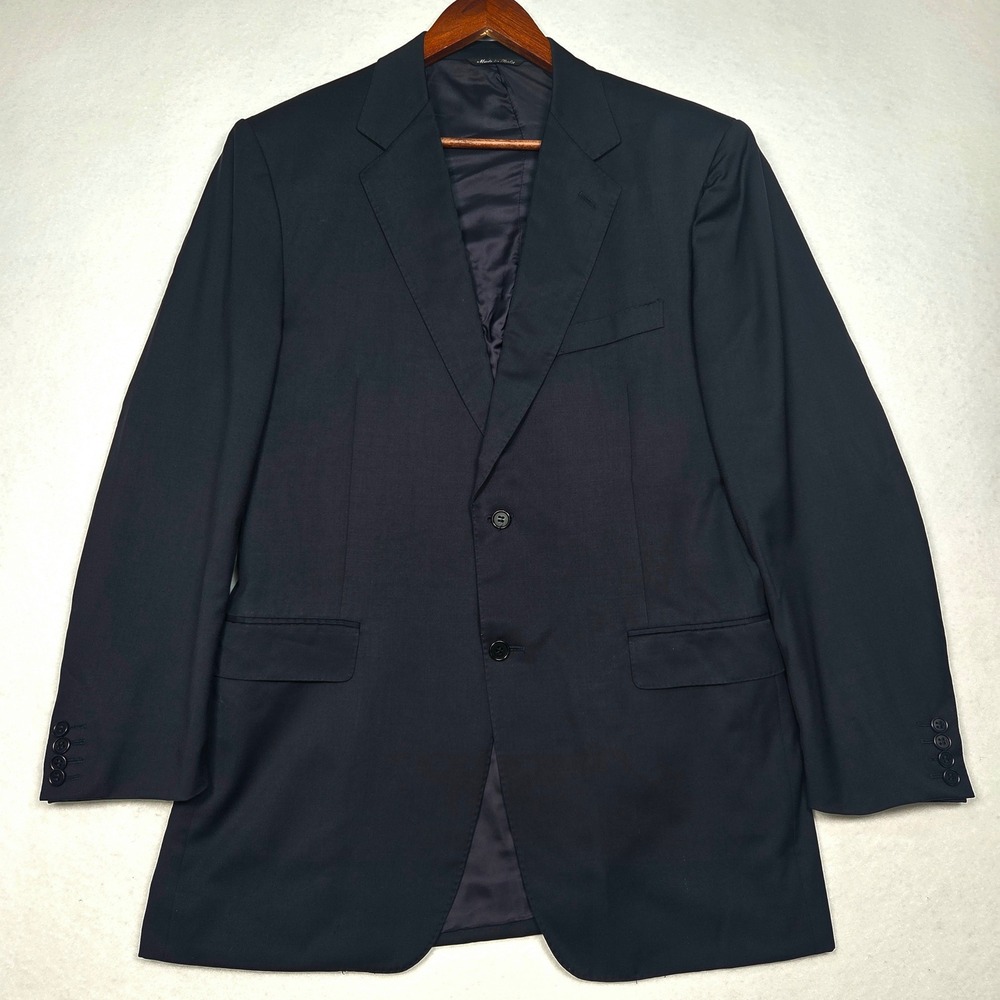 Canali Beercroft and Bull Sport Coat Mens 42L Navy Blue Pure Wool Blazer Italy